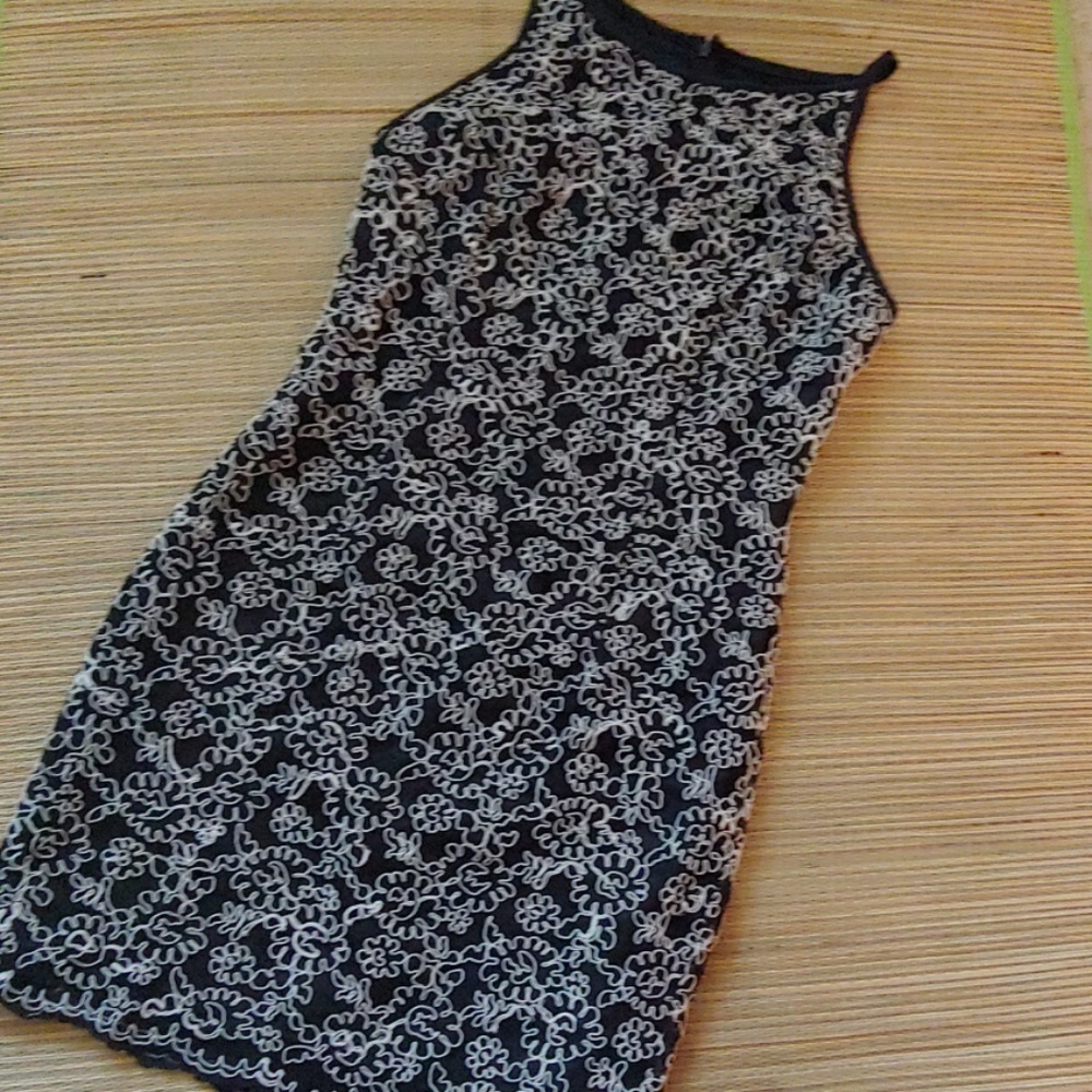 Black and white lace dress